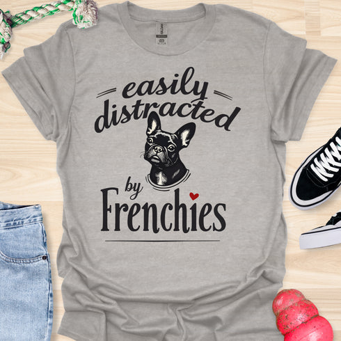 Easily distracted by frenchies - V13 - The Portrait T-Shirt